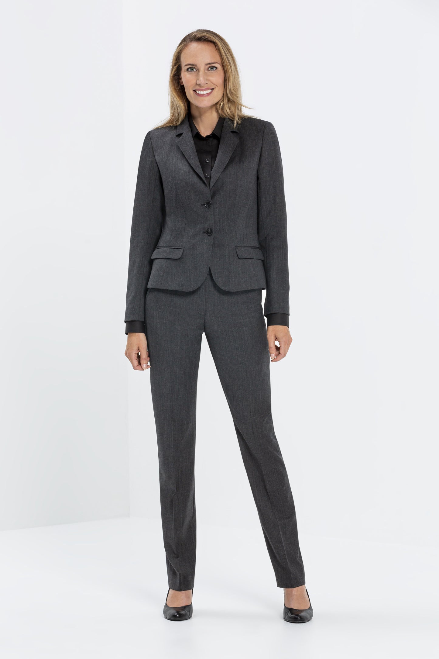 Greiff damespantalon Basic Slim Fit antraciet maat 36