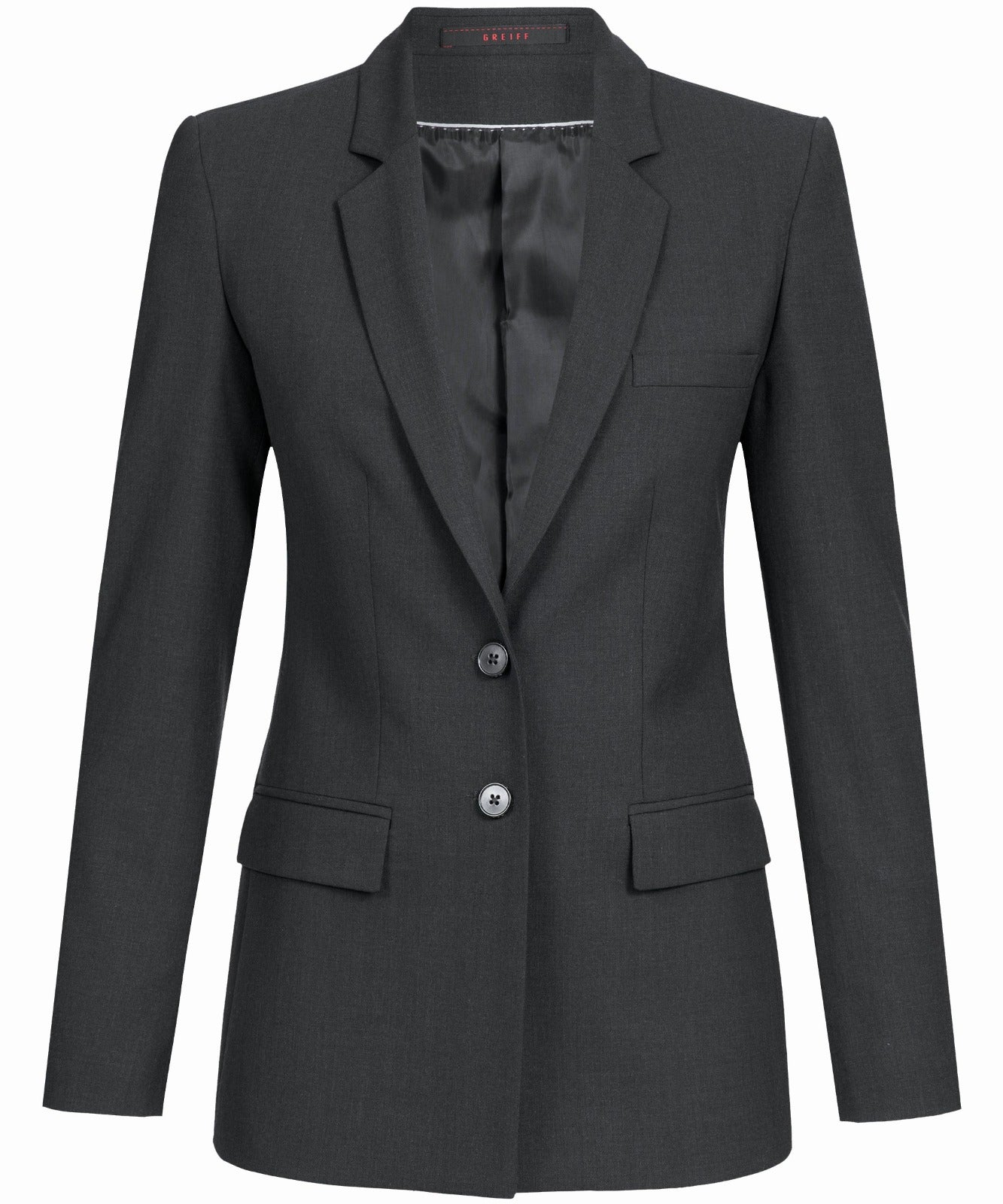 Greiff damesblazer lange Premium Regular Fit antraciet maat 48
