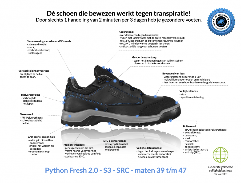 Python Fresh 2.0 S3 veiligheidsschoen maat 44