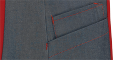 Dames Polo Trix rood-denim