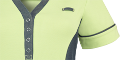 De Berkel dames polo Trix lichtgroen-denim maat 2XL