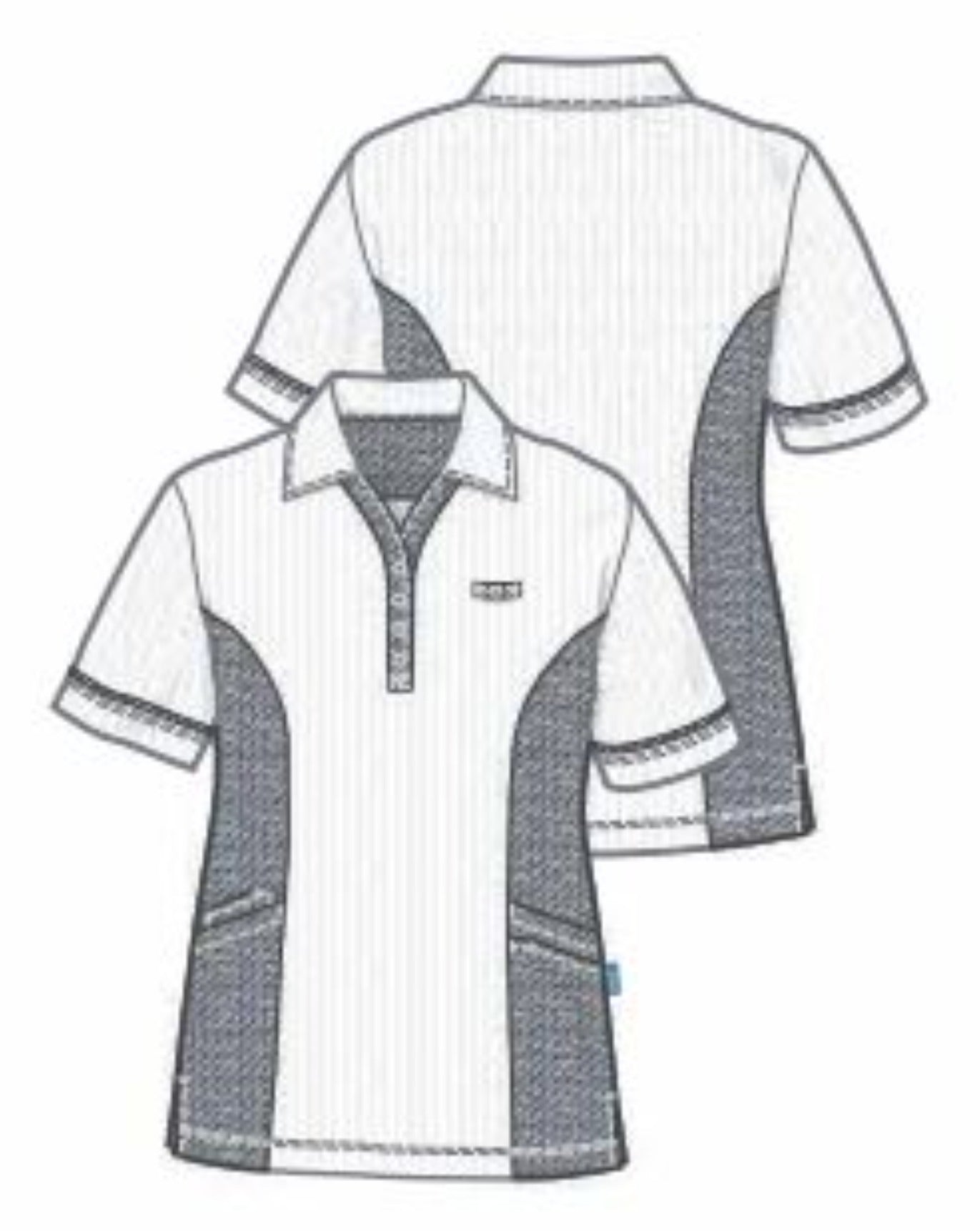 De Berkel dames polo Trix paars-denim maat L en 2XL