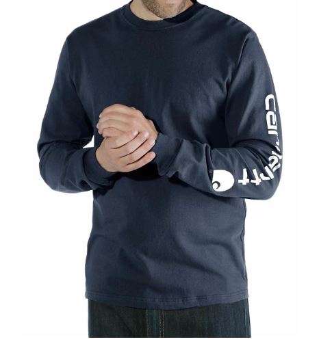 Carhartt T-shirt lange mouw navy maat L