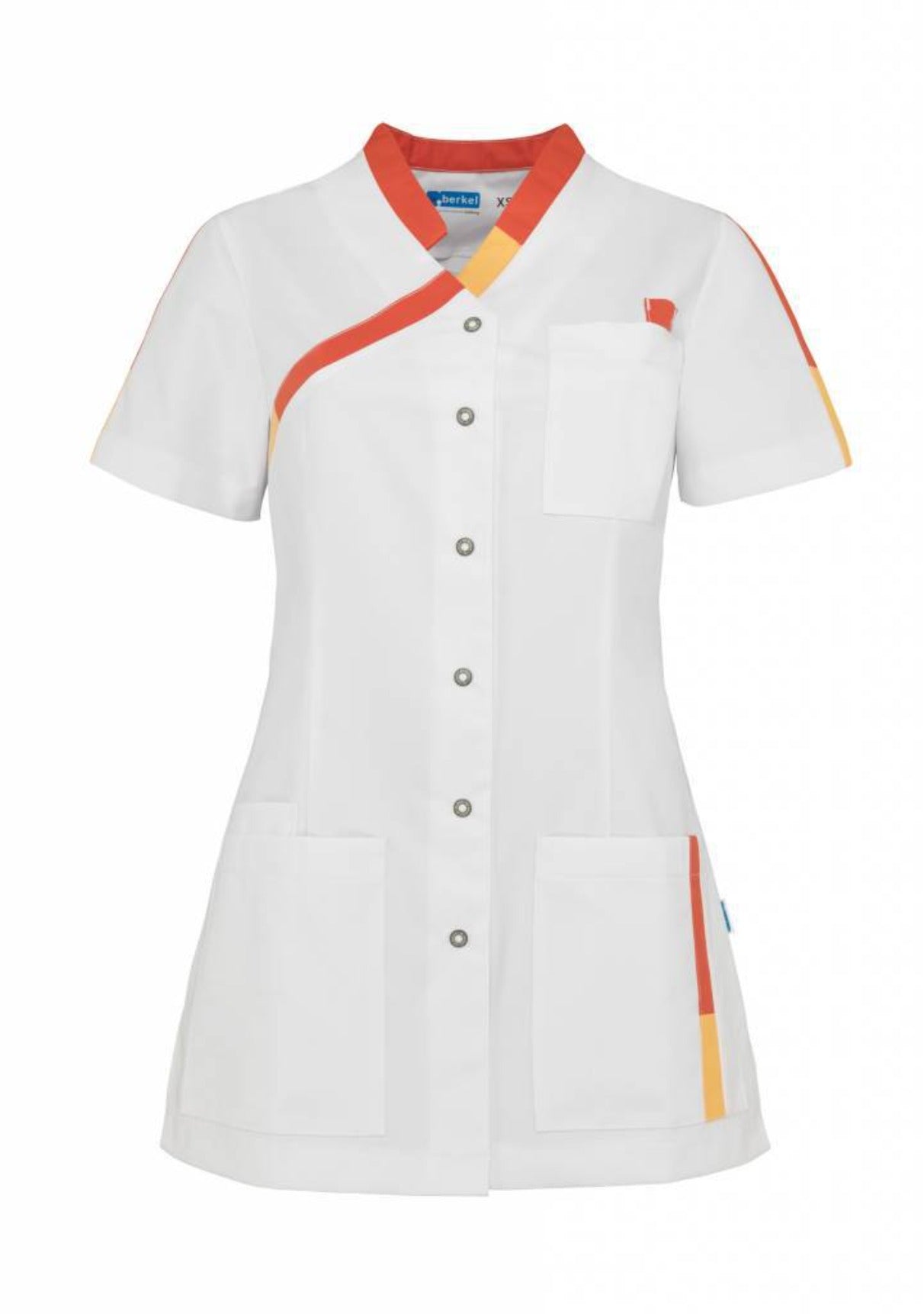 De Berkel dames jasje Pleun wit/rood/oranje maat XL en 2XL
