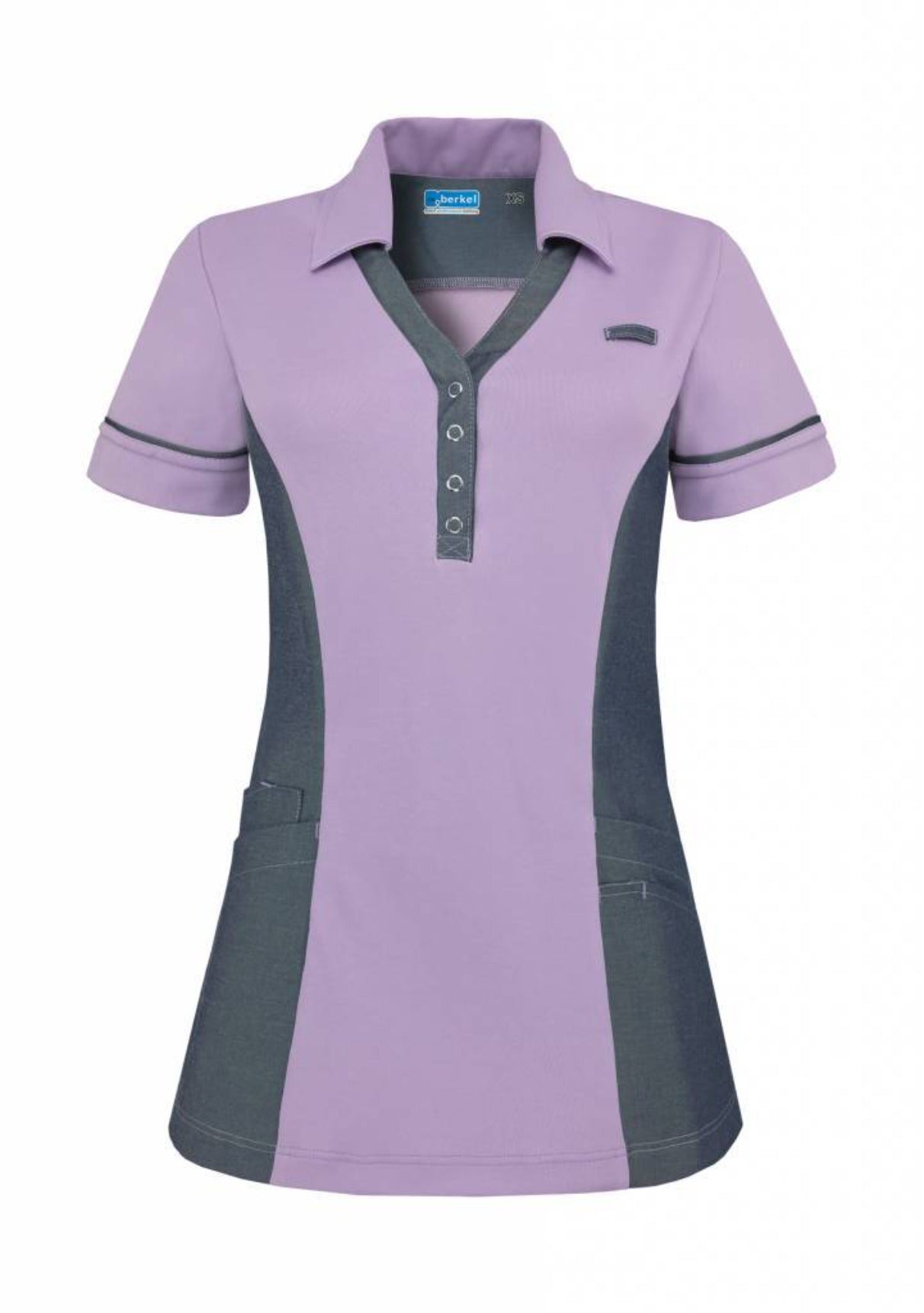 De Berkel dames polo Trix paars-denim maat L en 2XL