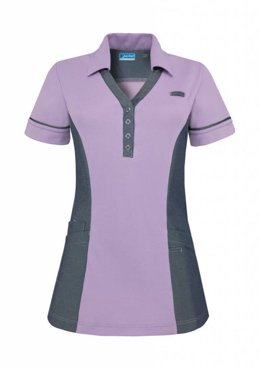 De Berkel dames polo Trix paars-denim maat L en 2XL