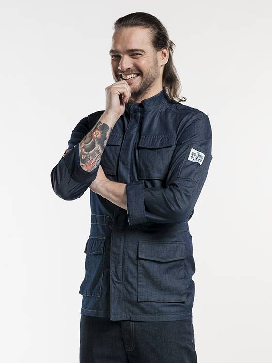 Koksbuis Parka Blue denim stretch