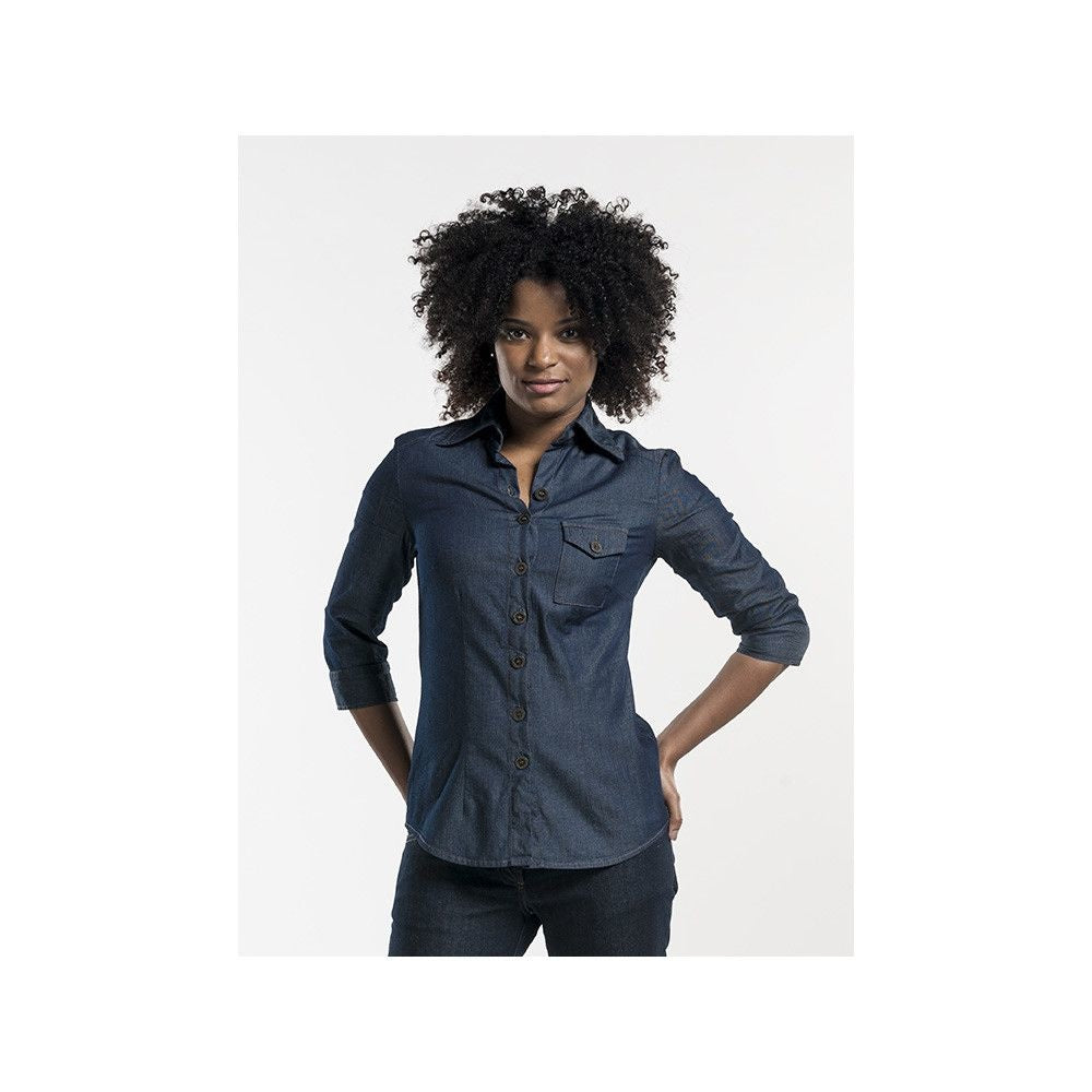 Blouse women Blue Denim stretch
