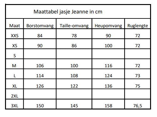 De Berkel dames jasje Jeanne maat XXS t/m 3XL