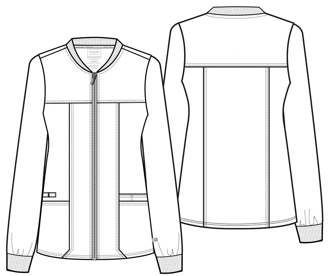 Cherokee damesjasje met rits wit WW305AB maat XS t/m 3XL