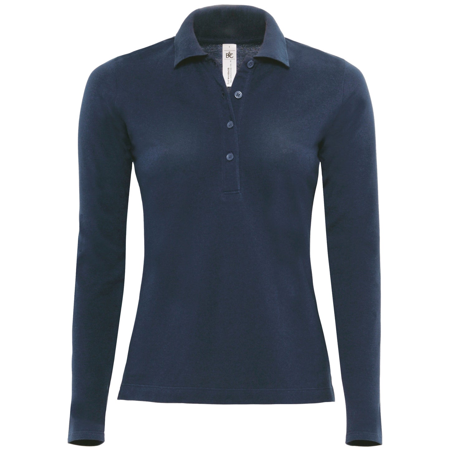 damespolo B&C marineblauw maat M