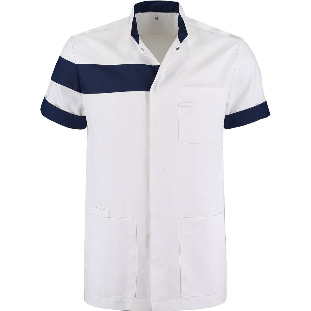 De Berkel herenjasje Juul wit-marineblauw maat XS