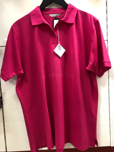 Kustom Kit dames polo fuchsia maat 3XL met lichte UV-schade