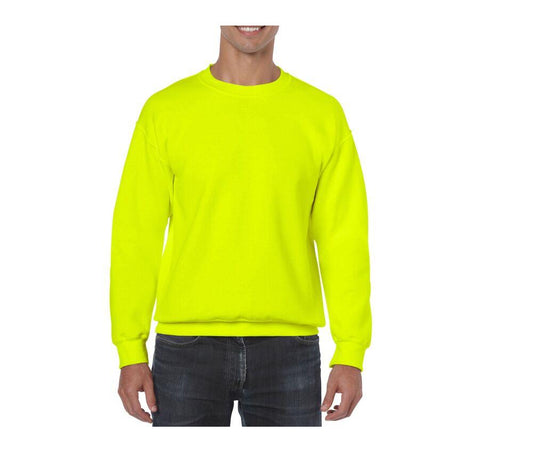 Gildan sweater uni-sex fluo geel maat L