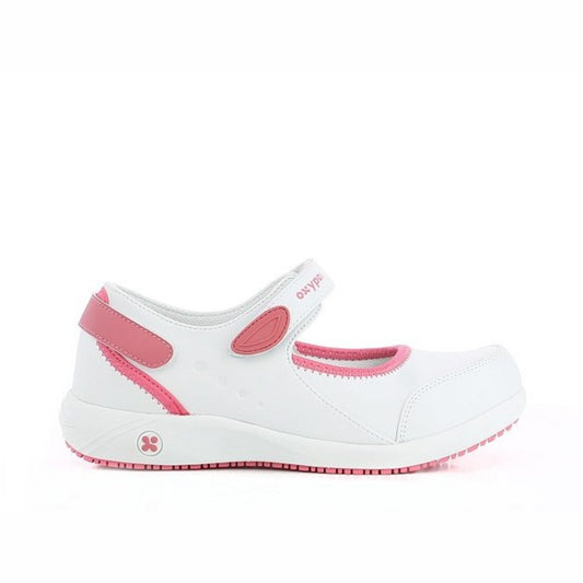 Schoen Nelie, Oxypas, wit met fuchsia